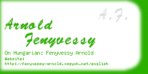 arnold fenyvessy business card
